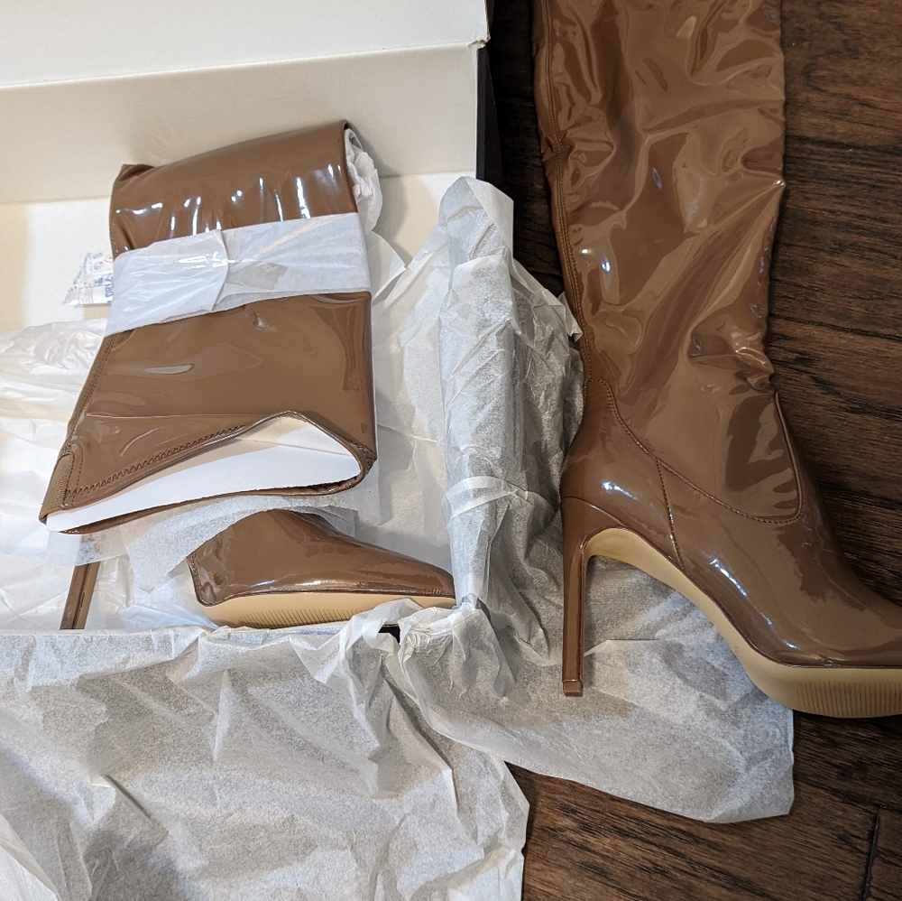 TACY Thigh-high brown boots